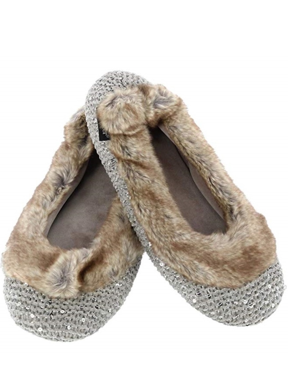 NWT Isotoner Ballet Flats Knit Lurex Slippers Ballerina Style